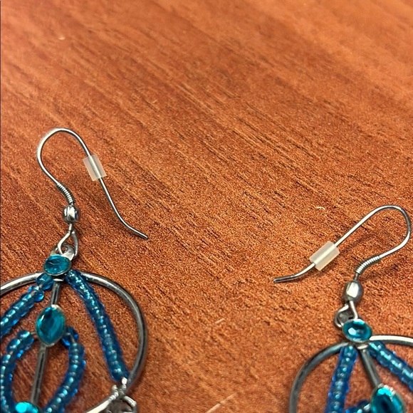 3/$20 Blue Beaded Dangle Earrings - Picture 3 of 3
